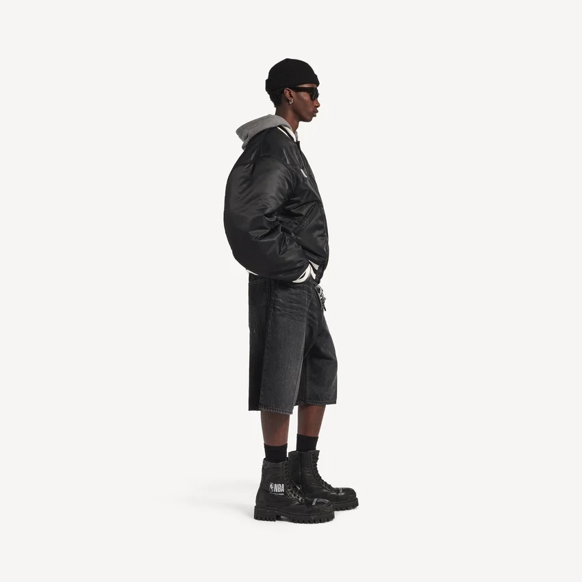 Men’s balenciaga | nba collaboration coach jacket in black Men’s balenciaga | nba collaboration coach jacket in black