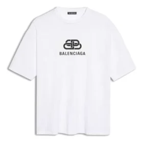 Men”s Balenciaga White with BB logo Classic logo Printing Short Sleeve 570803TEV489044 Men”s Balenciaga White with BB logo Classic logo Printing Short Sleeve 570803TEV489044