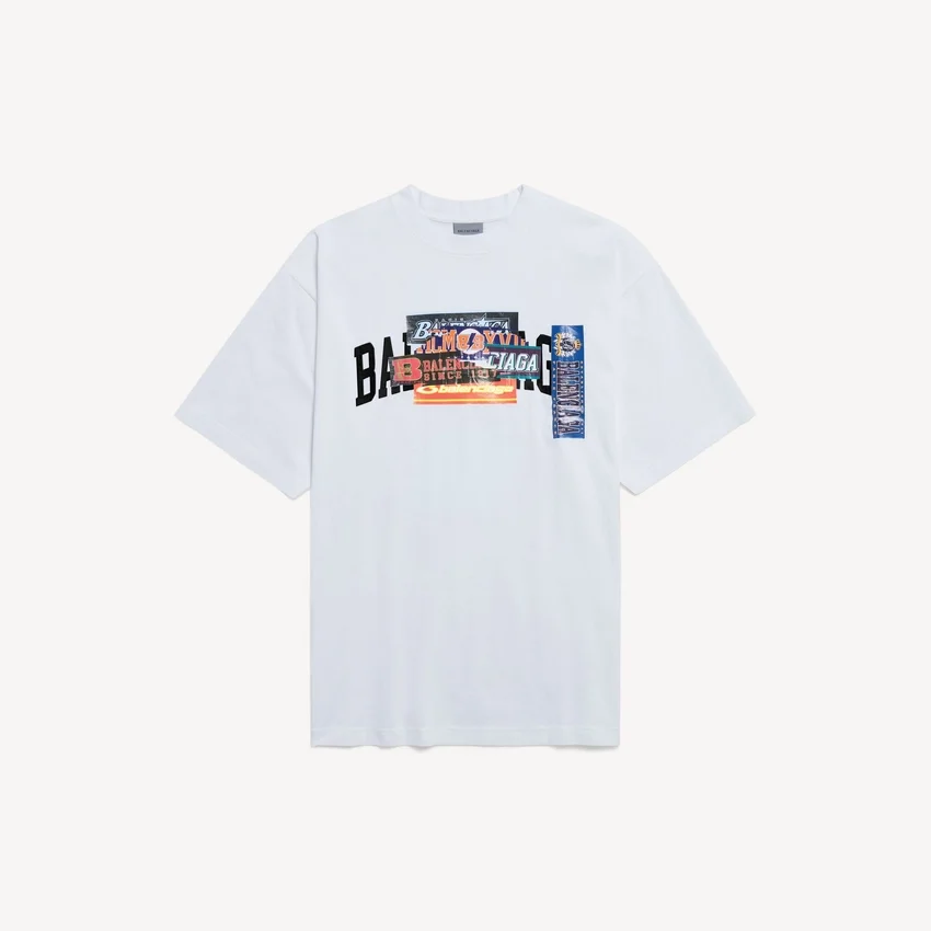 Men’s bumper stickers medium fit t-shirt in white Men’s bumper stickers medium fit t-shirt in white