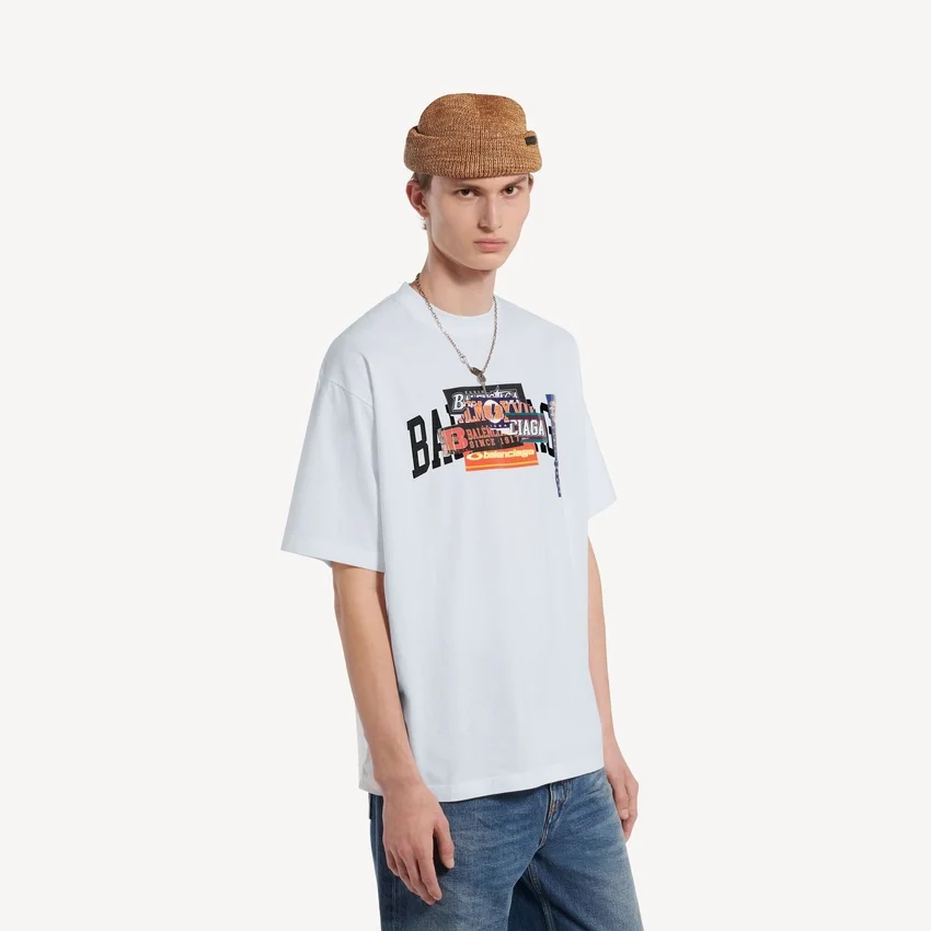 Men’s bumper stickers medium fit t-shirt in white Men’s bumper stickers medium fit t-shirt in white