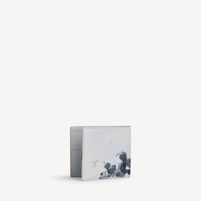 Men’s cash square folded coin wallet in light grey Men’s cash square folded coin wallet in light grey