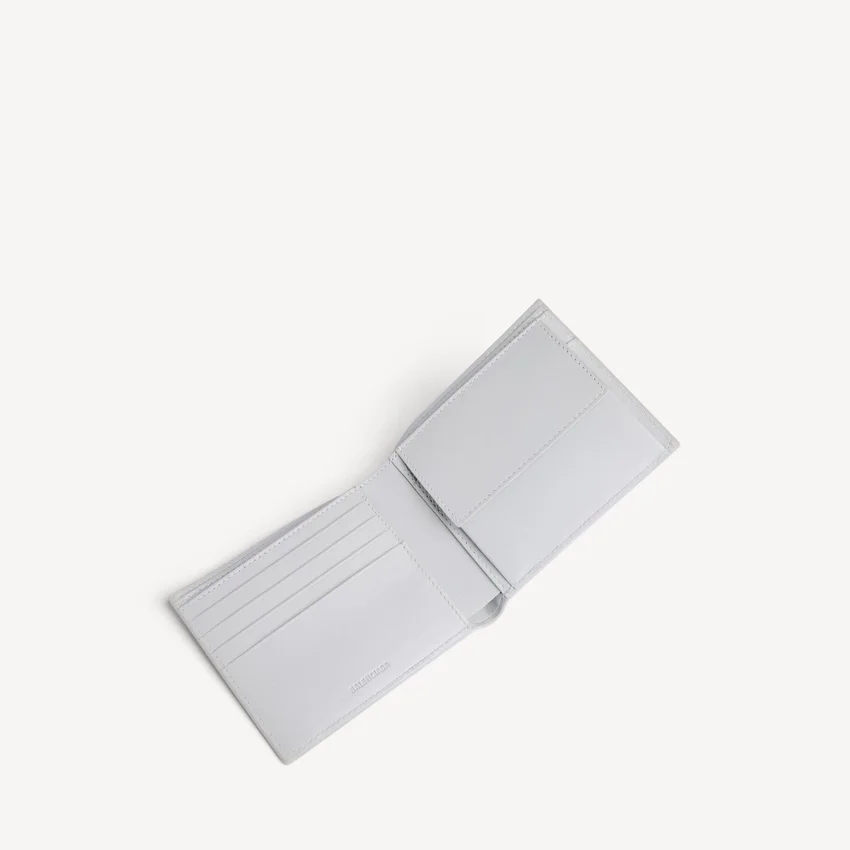 Men’s cash square folded coin wallet in light grey Men’s cash square folded coin wallet in light grey