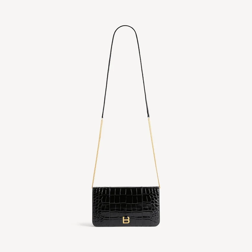 Women’s hourglass phone pouch in black Women’s hourglass phone pouch in black