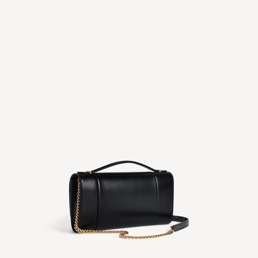 Women’s hourglass pochette with chain in black Women’s hourglass pochette with chain in black